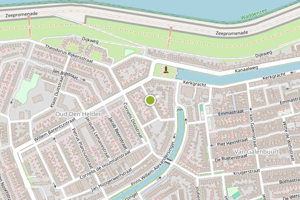 Ambulance-melding op Martinus van der Hamstraat, Den Helder op 1 juni, kaart-overzicht