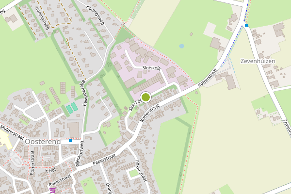 Ambulance-melding op Slotskolk, Oosterend NH op 3 juni, kaart-overzicht