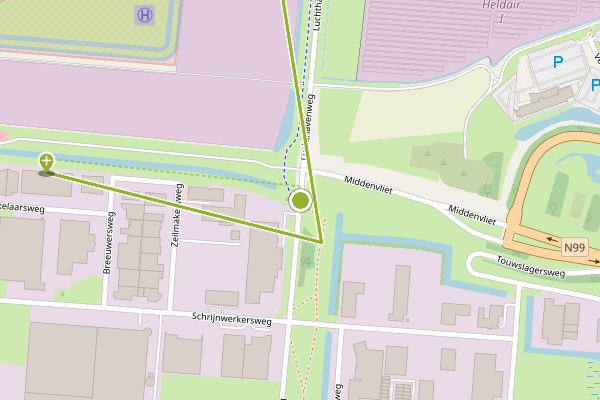 Ambulance-melding op Scheepmakersweg, Den Helder op 3 juni, kaart-overzicht