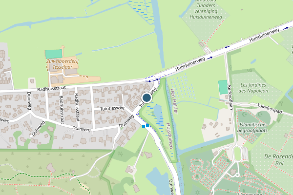 Politie-melding op Tuintjesweg, Huisduinen op 4 juni, kaart-overzicht