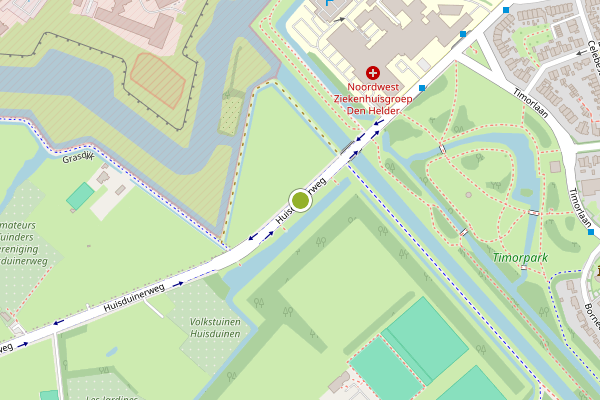 Ambulance-melding op Huisduinerweg, Den Helder op 4 juni, kaart-overzicht