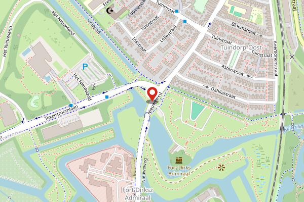 Brandweer-melding op Nieuweweg, Den Helder op 30 april, kaart-overzicht
