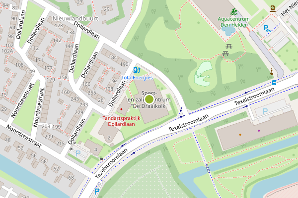 Ambulance-melding op Dollardlaan, Den Helder op 5 juni, kaart-overzicht