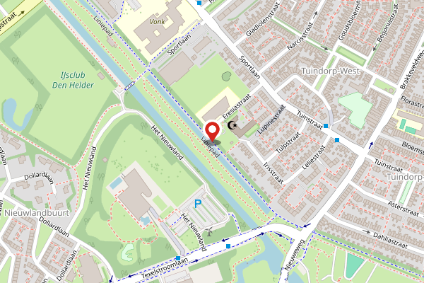 Brandweer-melding op Liniepad, Den Helder op 1 mei, kaart-overzicht
