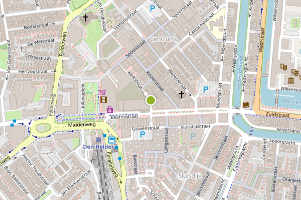 Ambulance-melding op Kerkstraat, Den Helder op 12 juni, kaart-overzicht