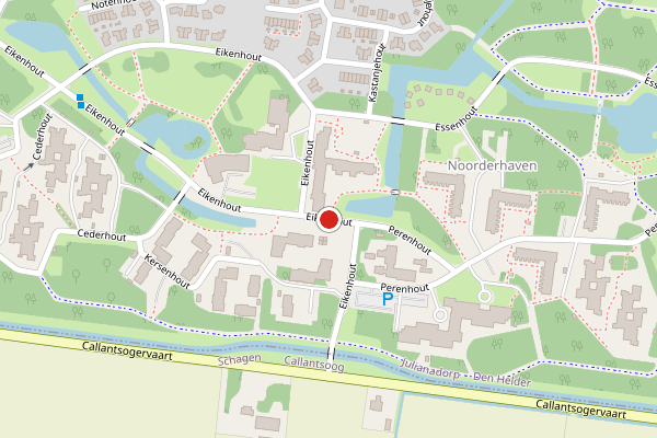 Brandweer-melding op Eikenhout, Julianadorp op 16 juni, kaart-overzicht