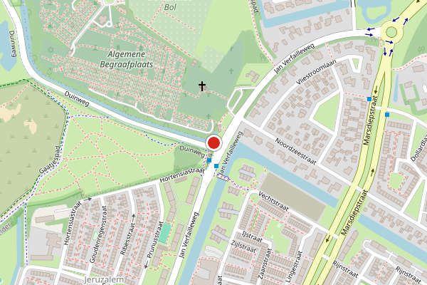 Brandweer-melding op Jan Verfailleweg, Huisduinen op 18 juni, kaart-overzicht