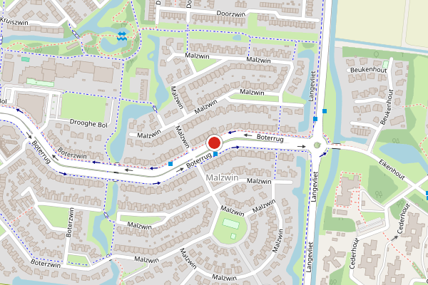 Brandweer-melding op Boterrug, Julianadorp op 19 juni, kaart-overzicht