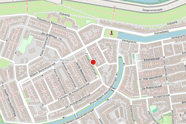 Brandweer-melding op Cornelis Ditostraat, Den Helder op 19 juni, kaart-overzicht