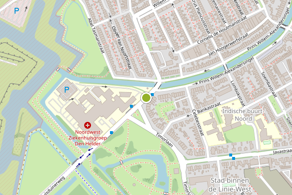 Ambulance-melding op Huisduinerweg, Den Helder op 21 juni, kaart-overzicht