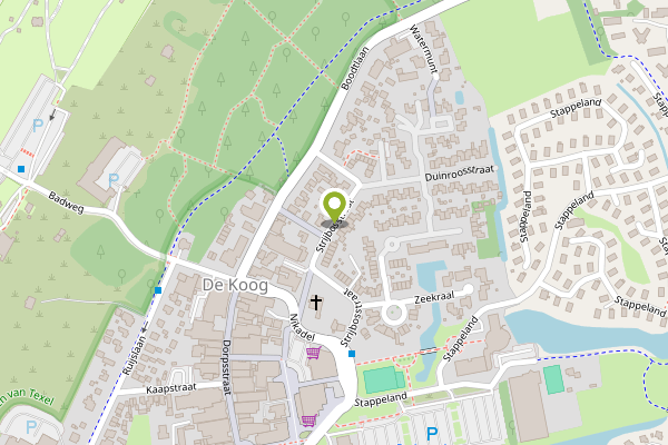 Ambulance-melding op Strijbosstraat, De Koog op 16 april, kaart-overzicht