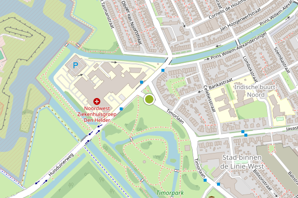 Ambulance-melding op Timorlaan, Den Helder op 22 juni, kaart-overzicht