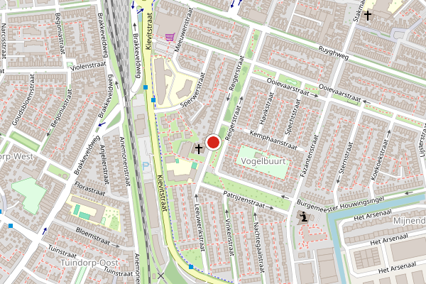 Brandweer-melding op Reigerstraat, Den Helder op 23 juni, kaart-overzicht