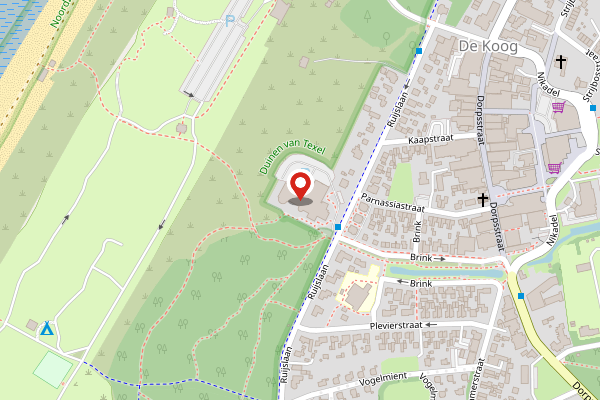 Brandweer-melding op Ruijslaan, De Koog op 8 april, kaart-overzicht