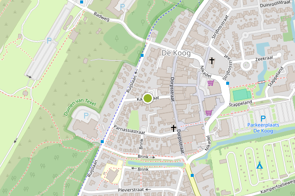 Ambulance-melding op Kaapstraat, De Koog op 26 juni, kaart-overzicht