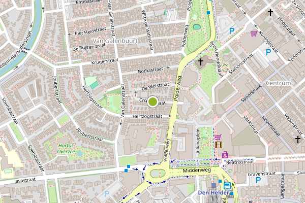 Ambulance-melding op Cronjestraat, Den Helder op 27 juni, kaart-overzicht